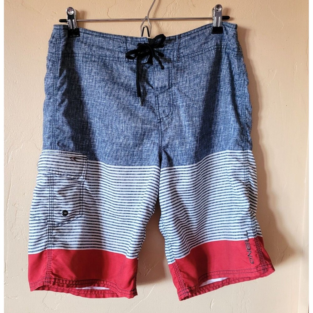 O'Neill Men's Size 30 Patriotic Board Shorts Surf Beach Trunks Pocket